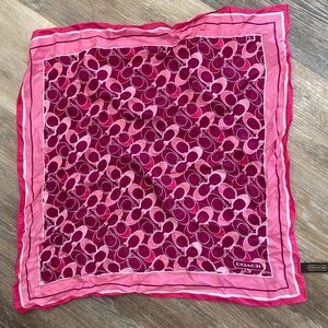 Coach Fuchsia and Pink Signature Scarf